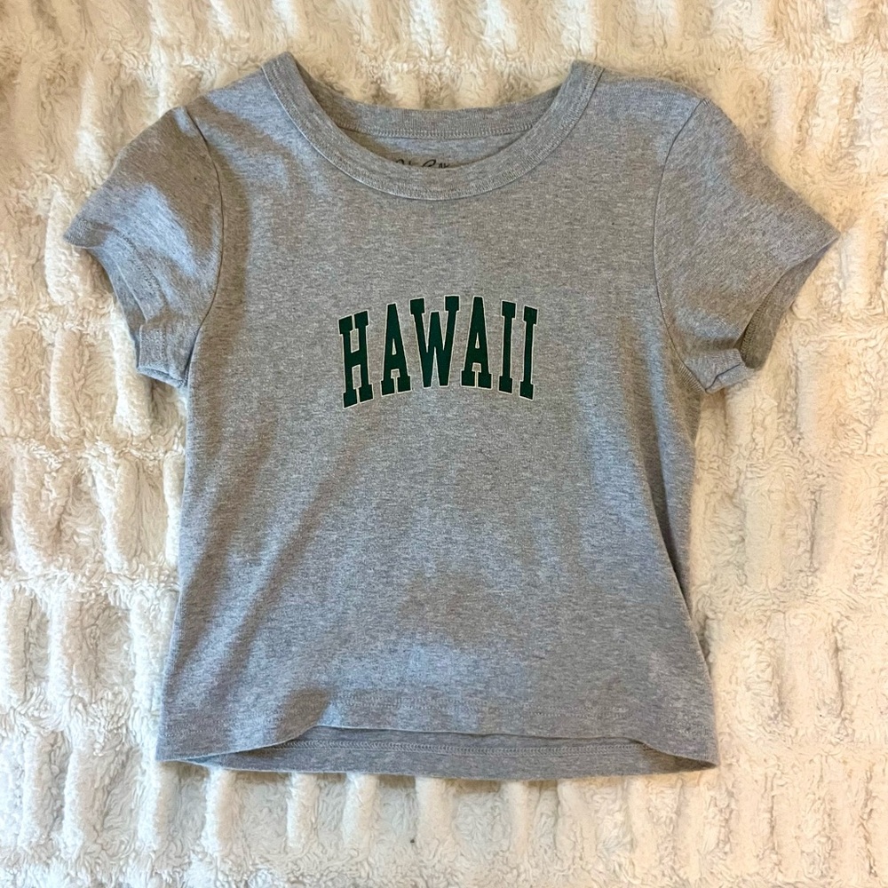 Brandy Melville Gray and Green Short Sleeve Tee